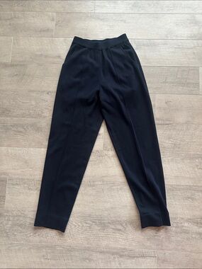 100% Extra Fine Merino Wool Elastic Pants in Navy Blue